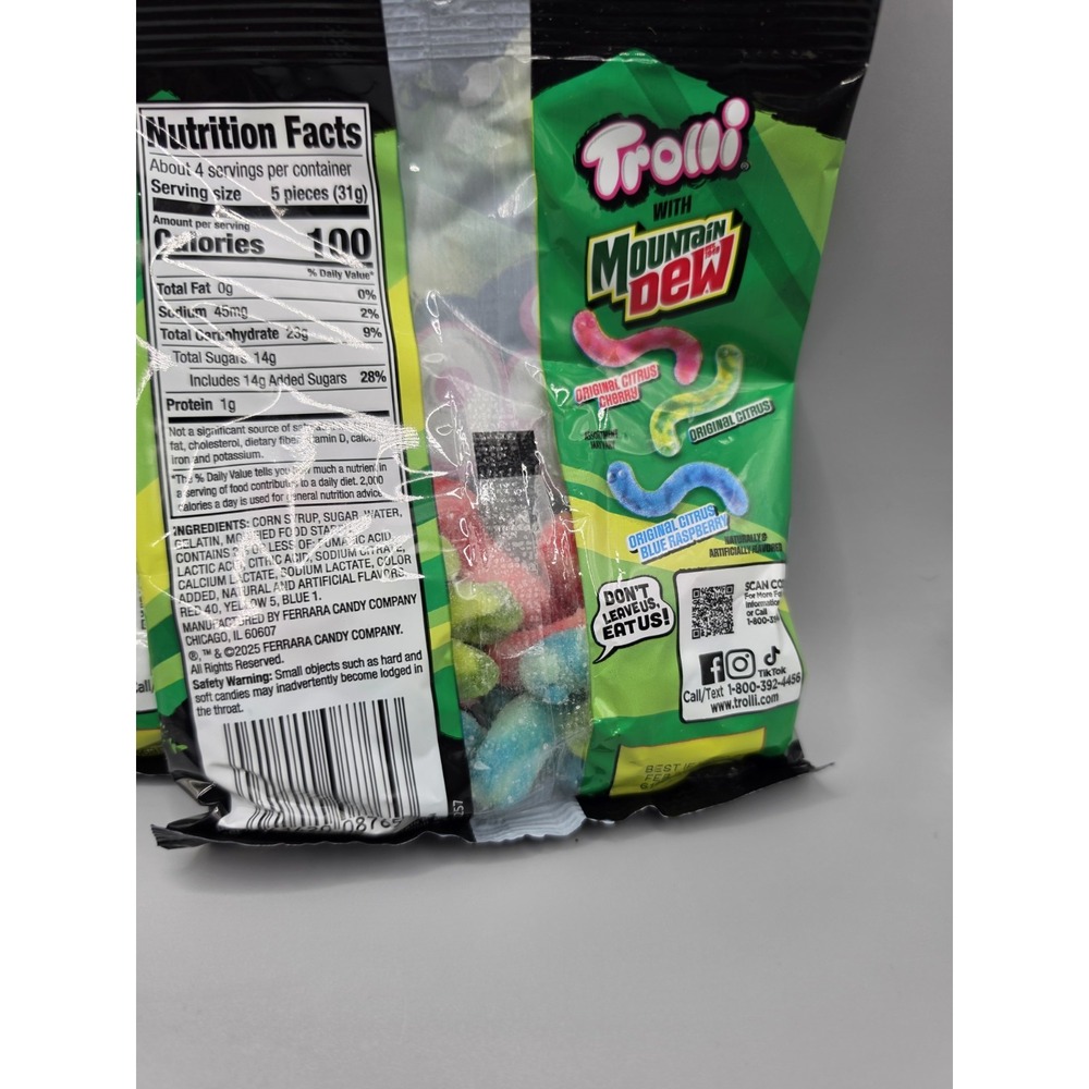 Trolli Mountain Dew Sour Brite Crawlers 2 pack 4.25oz Bags Fresh - Picture 3 of 8